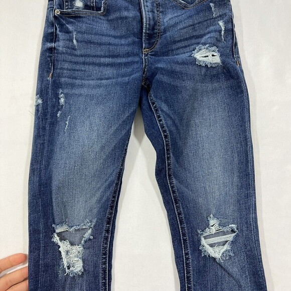 Express Stretch Denim Perfect High Rise Ankle Legging Distressed Skinny Size 0R - Picture 7 of 12